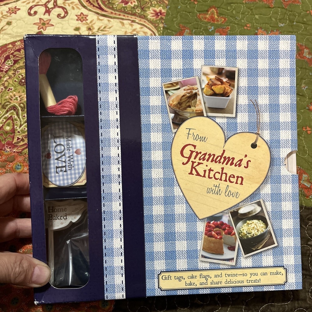 recipe books From Grandmas Kitchen with love slipcase With Gift tags , flags